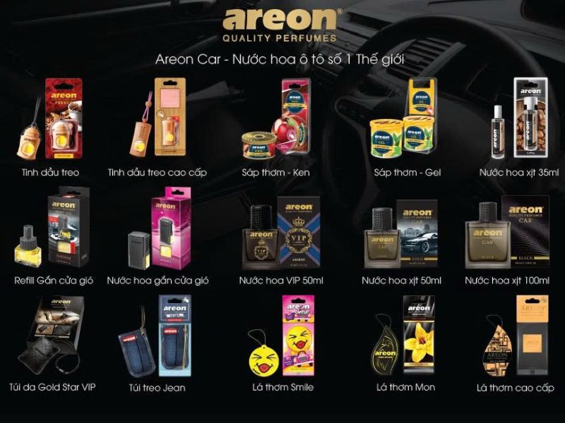 Bộ sưu tập nước hoa ô tô nhập khẩu Areon