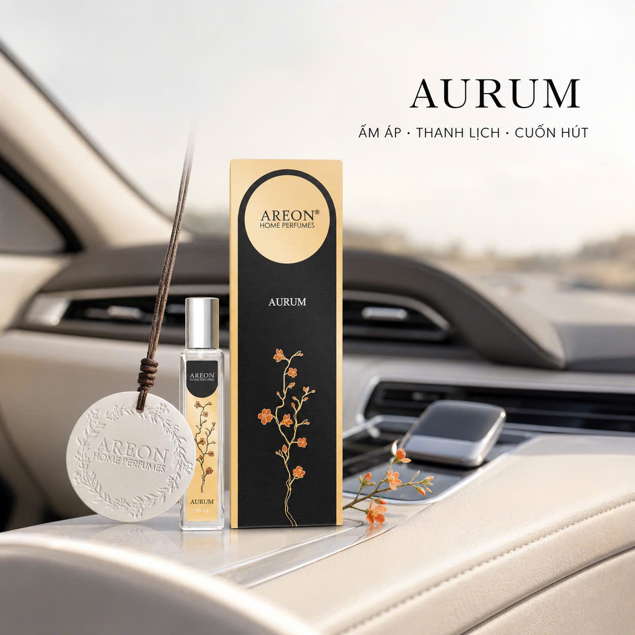 Gốm thơm treo xe 20ml Areon Aurum