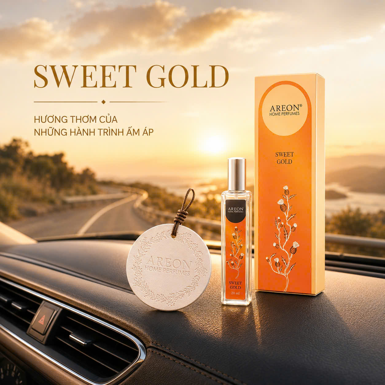 Gốm thơm treo xe 20ml Sweet Gold