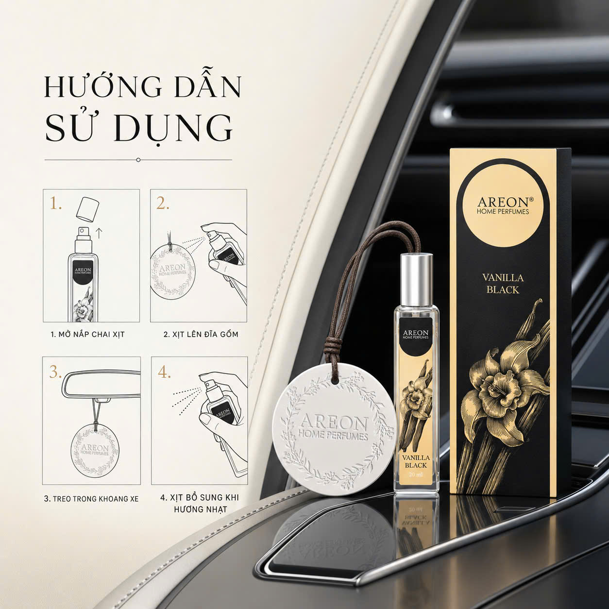 Gốm thơm treo xe 20ml Sweet Gold