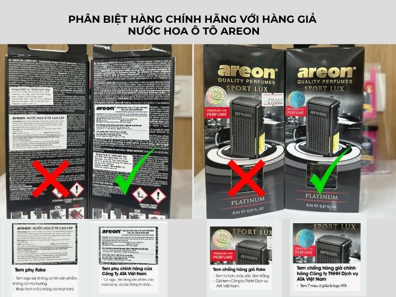 Dấu hiệu nhận biết nước hoa ô tô Areon chính hãng